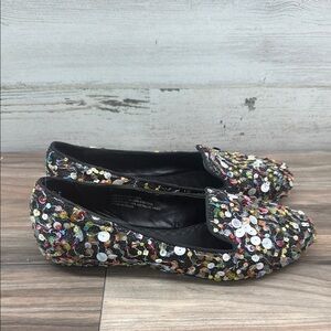 Alice + Olivia Drake Multi Sequin Flats sz 37.5 women’s 7.5
